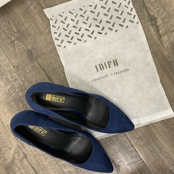 Idifu Blue Suede Heels, Women’s size 8.5 - Picture 3 of 6